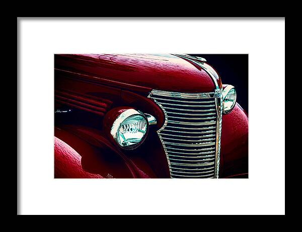 Red Framed Print featuring the photograph Classic Red Truck by Carrie Hannigan