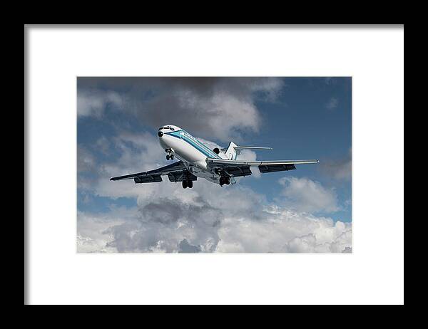 Republic Airlines Framed Print featuring the photograph Classic Republic Airlines Boeing 727 by Erik Simonsen