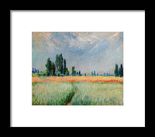 Impressionism Framed Print featuring the painting Claude Mone The Wheat Field by MotionAge Designs