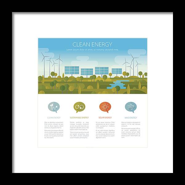 Environmental Conservation Framed Print featuring the drawing Clean Energy Concept by DrAfter123