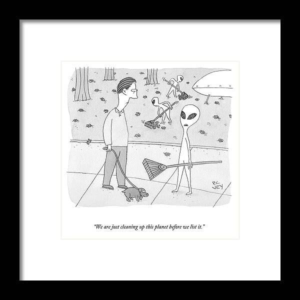 Cctk Framed Print featuring the drawing Cleaning Up This Planet by Peter C Vey