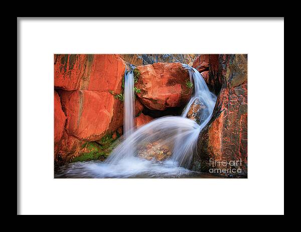 America Framed Print featuring the photograph Clear Creek Falls by Inge Johnsson