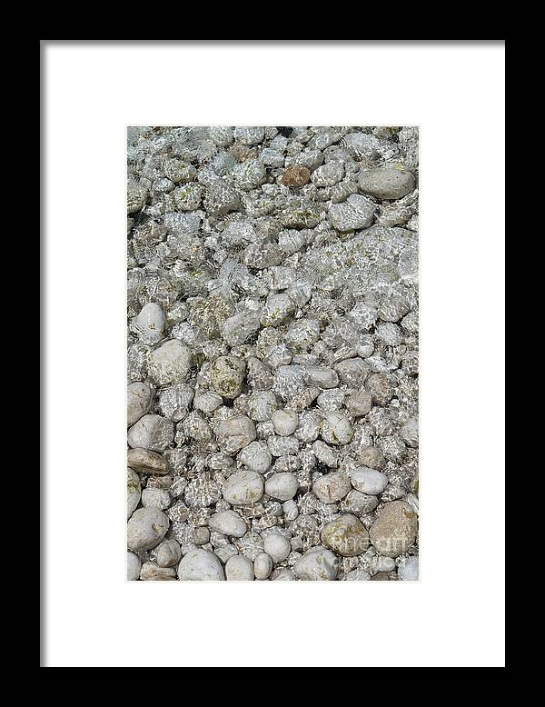 Coast Framed Print featuring the photograph Clear sea water flowing over white stones 2 by Adriana Mueller