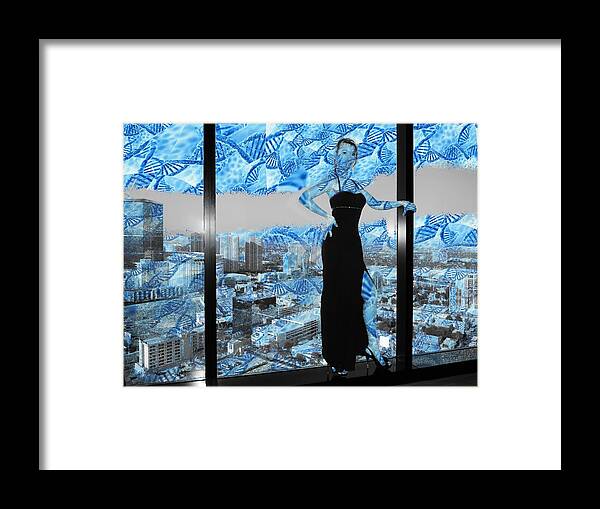 Fractal Framed Print featuring the mixed media Clear Sky Genetic by Stephane Poirier