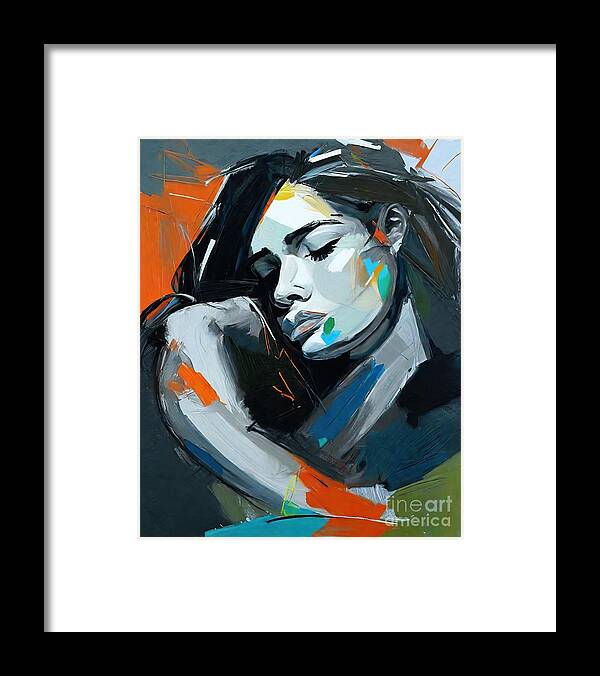Abstract Framed Print featuring the painting Clementina Painting abstract art painting by N Akkash
