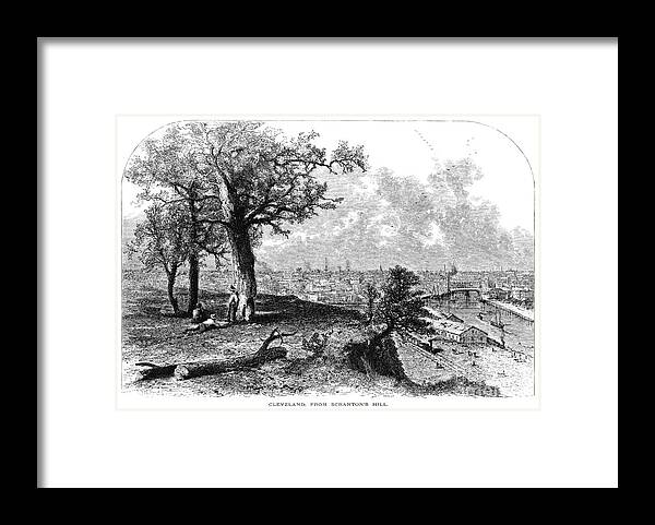 1872 Framed Print featuring the drawing Cleveland, Ohio by John Douglas Woodward