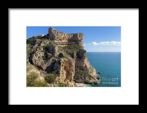 Cliffs Framed Print featuring the photograph Cliffs and the Mediterranean Sea, Morro Falqui by Adriana Mueller
