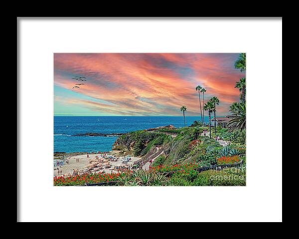 Laguna Beach Framed Print featuring the photograph Cliffs Beach Sunset Sea by David Zanzinger