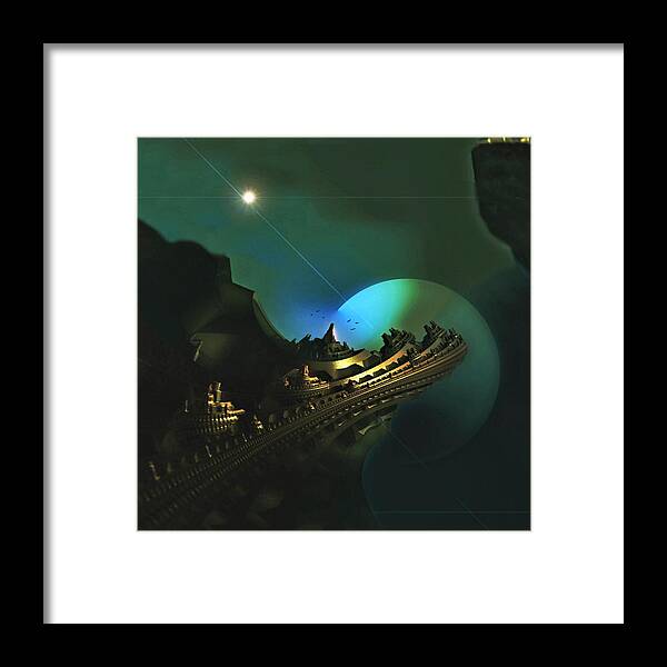 Science Fiction Framed Print featuring the digital art Cliffs of Tarsa by Julie Grace