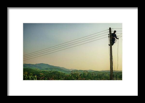 Landscape Framed Print featuring the photograph Climbing in the North Laos. by Robert Bociaga