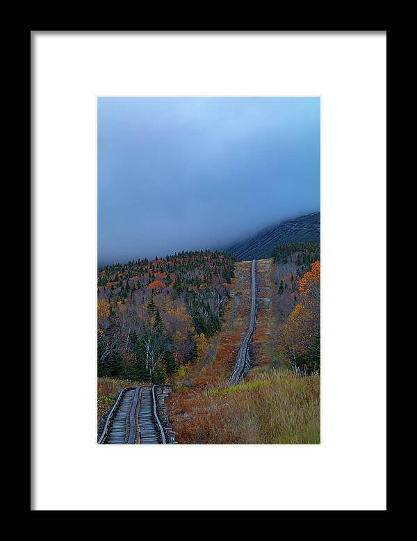 Climbing Into Clouds On Mount Washington Framed Print featuring the photograph Climbing into Clouds on Mount Washington by Jeff Folger