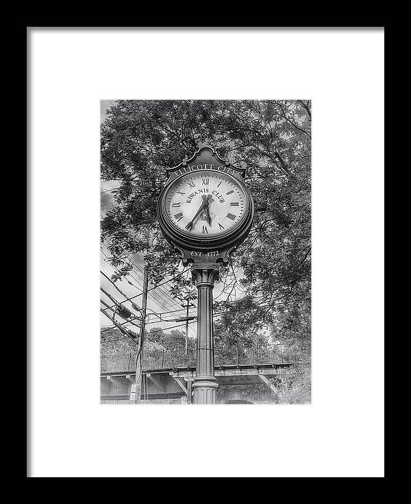 Clock in Historic Ellicott City, MD - Black and White by Marianna Mills