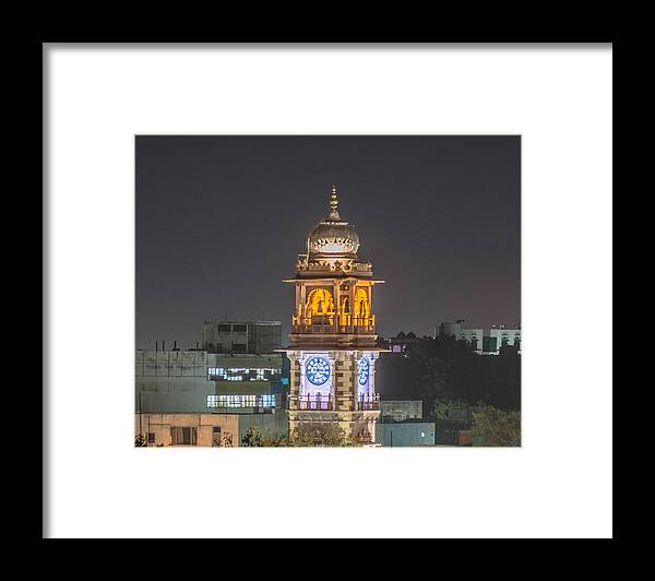 Clock Tower Framed Print featuring the photograph Clock Tower of Rajasthan | Jodhpur | Rajasthan | India by (c) HADI ZAHER