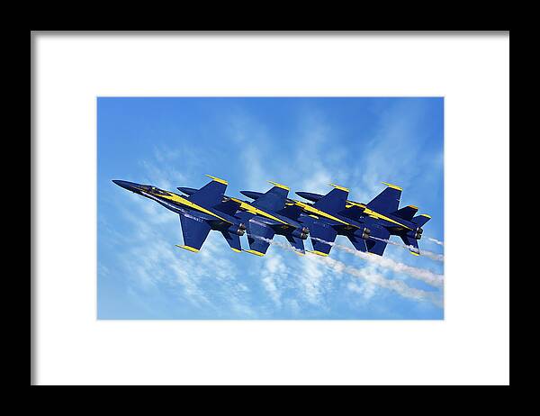 Blue Angels Framed Print featuring the photograph Close Quarters by Randall Allen