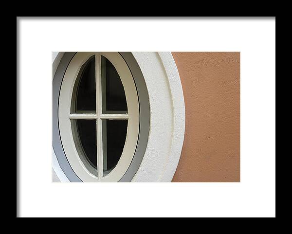 Cement Framed Print featuring the photograph Close-up of an air duct on a wall by Glowimages