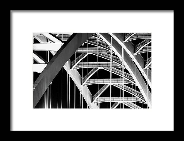 Town Framed Print featuring the photograph Close up of the Daniel Carter Beard Bridge by Dave Morgan