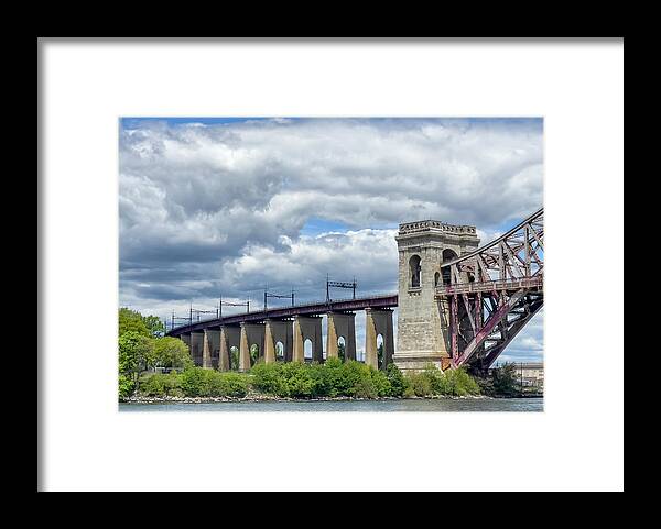 Astoria Park Framed Print featuring the photograph Cloud Cover and Hell Gate Bridge by Cate Franklyn