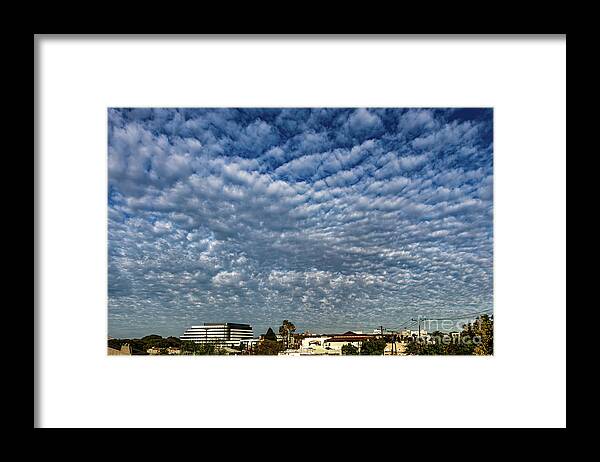 Cirrocumulus Framed Print featuring the photograph Cloud Formation over Downtown Culver City by Roslyn Wilkins