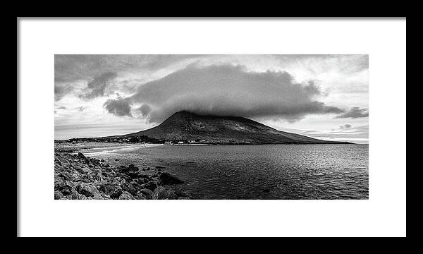 Ireland Framed Print featuring the photograph Cloud Shrouding the Top of Mt. Slievemore by Stephen Russell Shilling