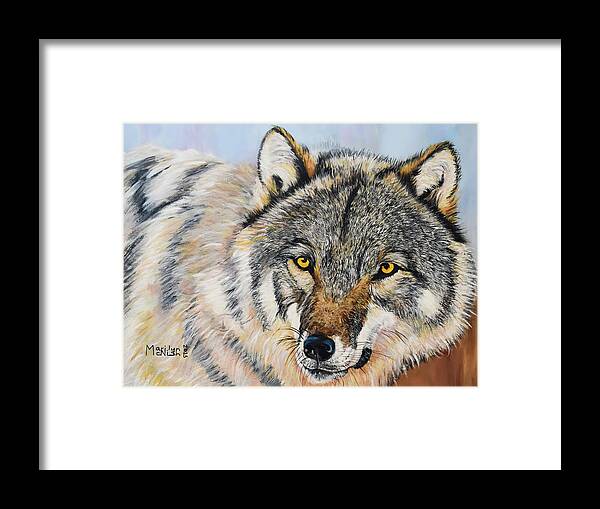 Churchill Framed Print featuring the painting Cloud Wolf Lead 2 by Marilyn McNish