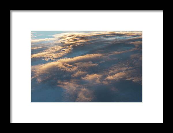 Plane Framed Print featuring the photograph Clouds At Dawn From The Air by Phil And Karen Rispin