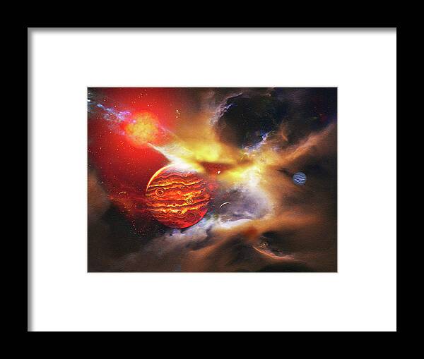  Framed Print featuring the digital art Clouds in Space 1 by Don White Artdreamer