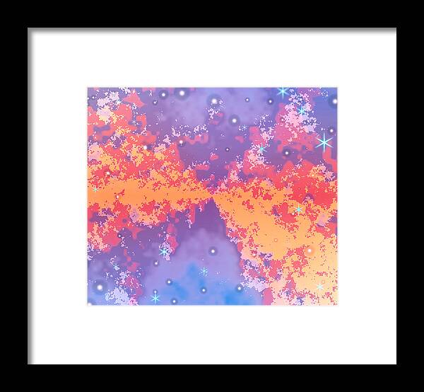 Clouds Framed Print featuring the digital art Clouds of orange by Don Ravi