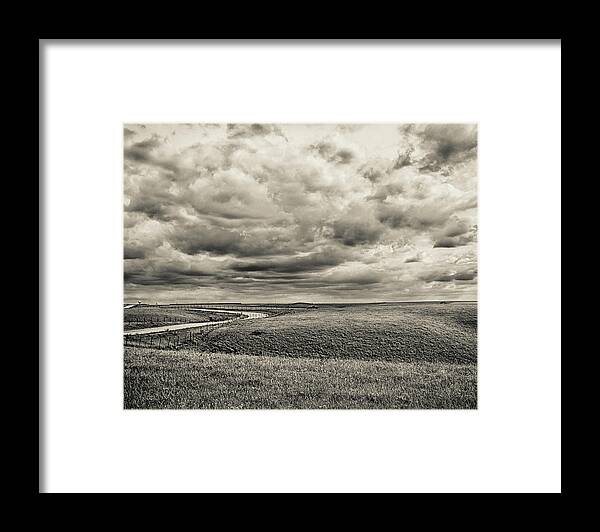2018 Framed Print featuring the photograph Clouds Over Prairie by Gerri Bigler