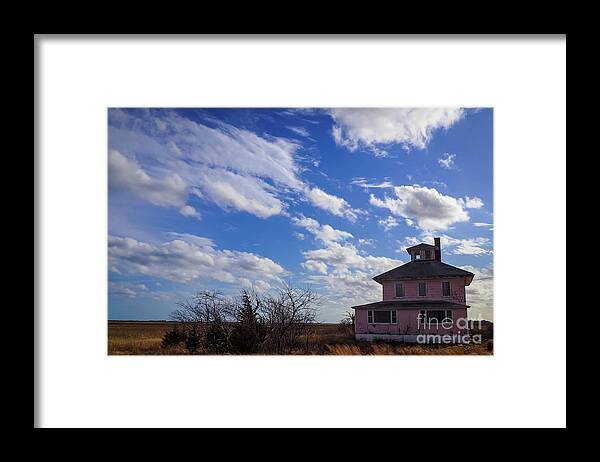 Clouds Framed Print featuring the photograph Clouds Over the Pink House by Mary Capriole