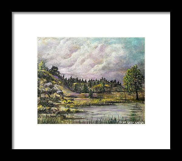 Landscape Framed Print featuring the pastel Cloudscape by Larry Whitler