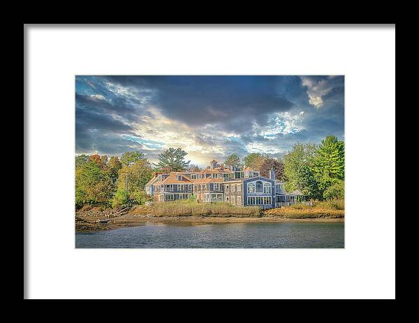 Kennebunkport Framed Print featuring the photograph Cloudy Skies in Kennebunkport by Penny Polakoff