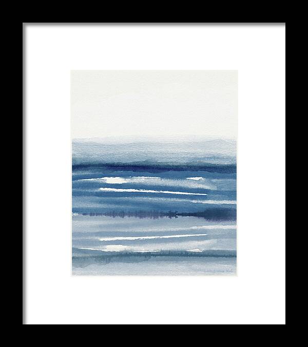 Abstract Framed Print featuring the painting Coastal Calm Water 1- Art by Linda Woods by Linda Woods