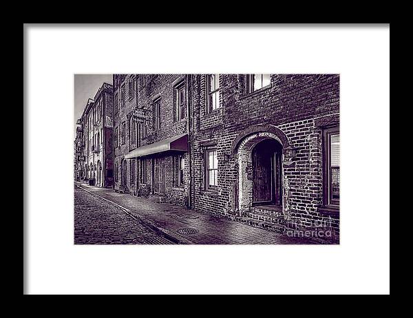 Cobblestone Streets Framed Print featuring the photograph Cobblestone streets of Savannah by Shelia Hunt