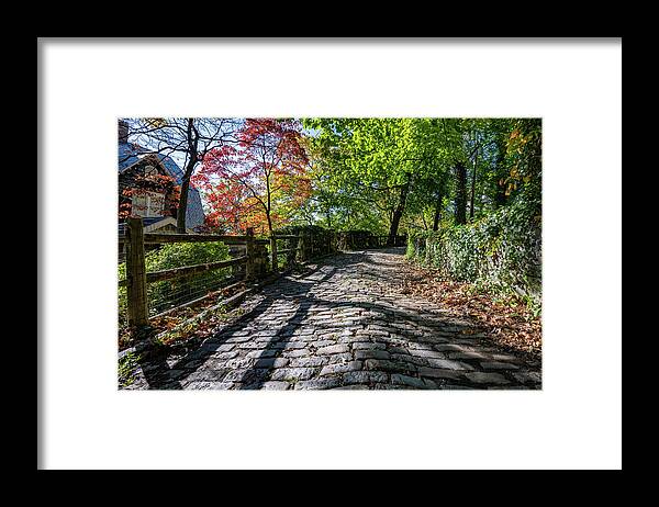 Autumn Framed Print featuring the photograph Cobblestones in Autumn by Kevin Suttlehan