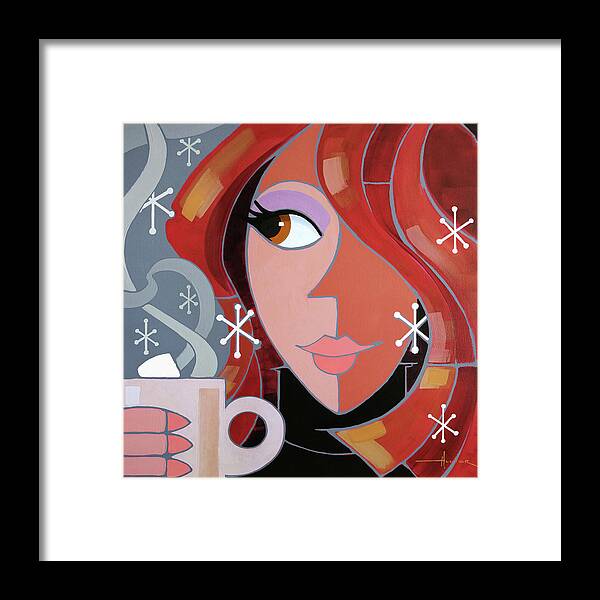 Woman Framed Print featuring the painting Coco_blue by Larry Hunter