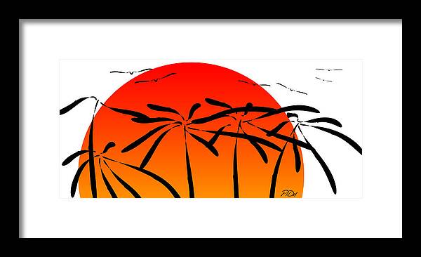 Coconut Framed Print featuring the digital art Coconut Palm by Piotr Dulski