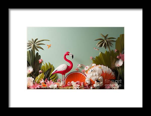 Coconut Framed Print featuring the painting coconut Summer drink cocktail beach tropical green water straw food fruit nature fresh pool healthy isolated juice background ocean happy asian vacation holiday refreshment beverage pink fun by N Akkash