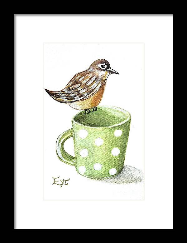 Birds Framed Print featuring the painting Coffee and a Friend by Elizabeth Robinette Tyndall