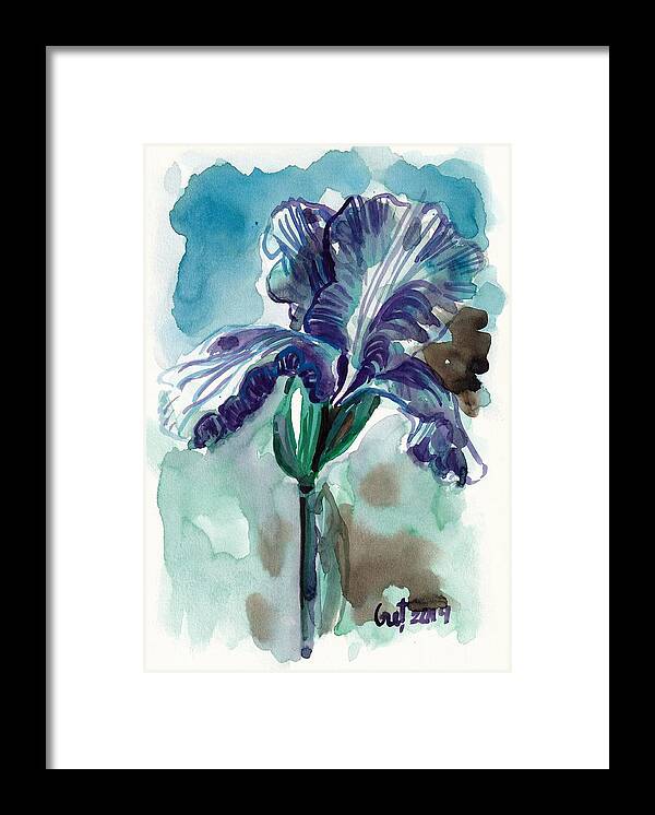 Iris Framed Print featuring the painting Cold Iris by George Cret