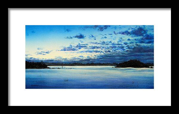 Landscape Framed Print featuring the painting Cold Morning Glow by Shana Rowe Jackson