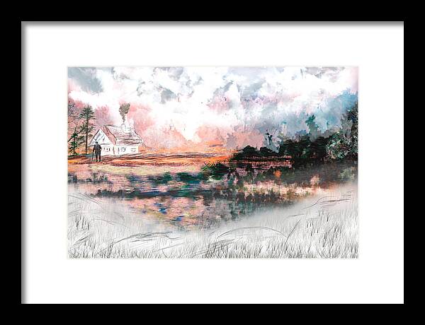Abstract Expressionism #abstract Art #photo Art#photo Painting #artistic#vision#nature Colours #feelings In Photography #sweet Home #lonely Person#winter Wonderland #fine Art Performance Framed Print featuring the mixed media Cold Of Nature And Warmth Of Home /Conceptual Performance by Aleksandrs Drozdovs