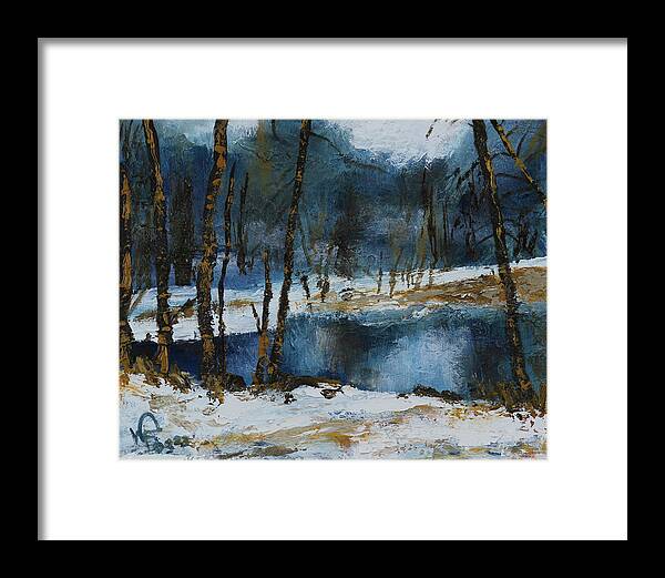 Impressionism Framed Print featuring the painting Cold Reflections by Walter Fahmy