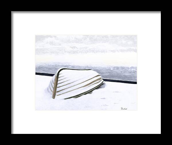 Row Boat Framed Print featuring the painting Cold Storage by Brent Ander