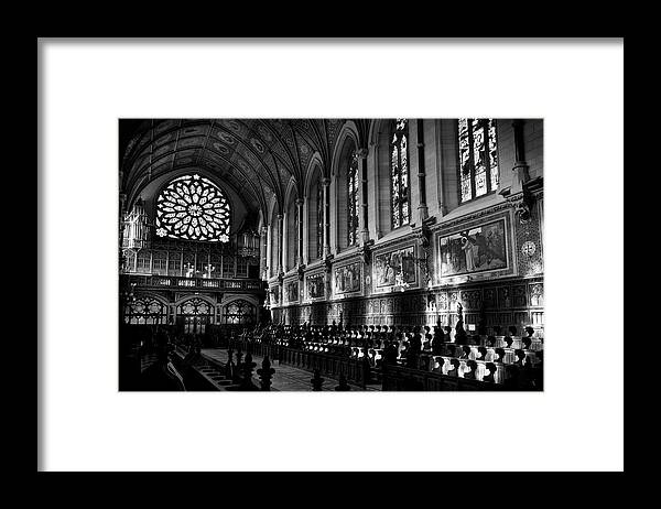 College Chapel Framed Print featuring the photograph College Chapel Interior - Maynooth University, Ireland by Barry O Carroll