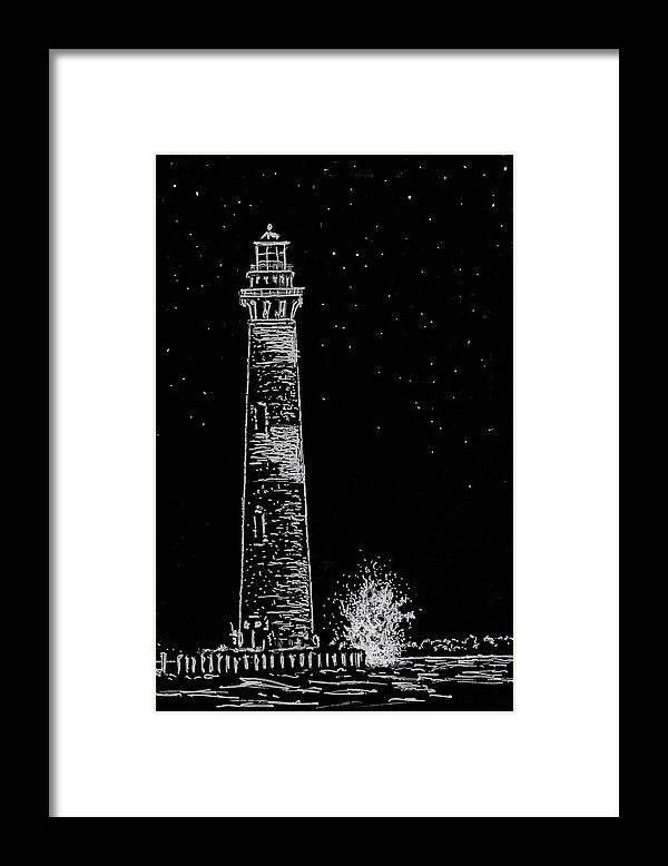 Lighthouse Framed Print featuring the painting Collide 17 by Thomas Hamm
