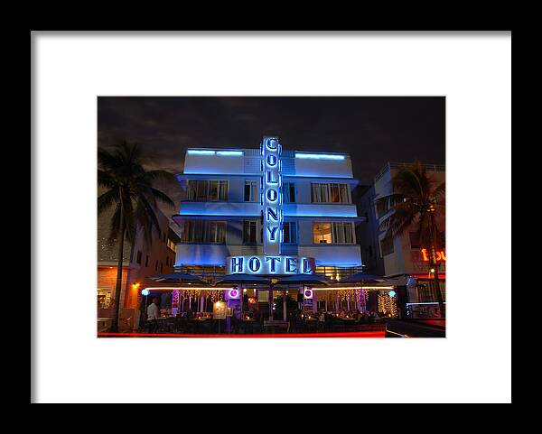 Colony Hotel Framed Print featuring the photograph Colony Hotel - Art Deco Historic District, Miami Beach, Florida by Earth And Spirit