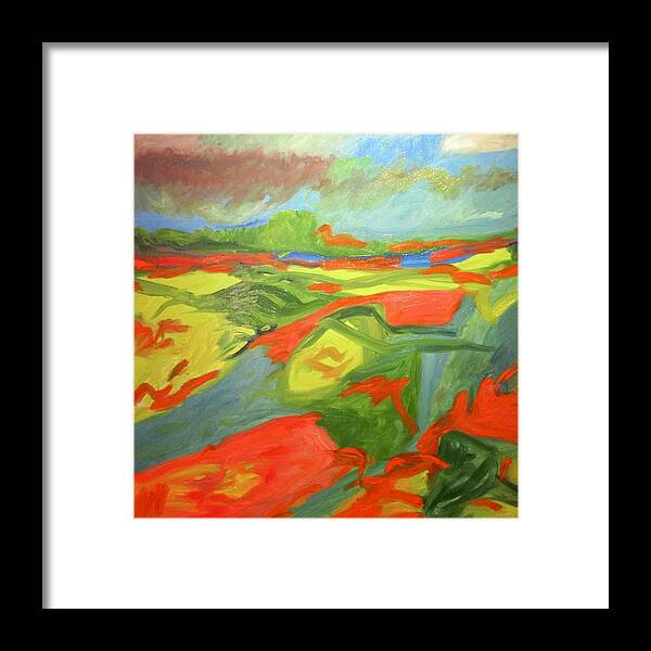 Orange Framed Print featuring the painting Color Field by Steven Miller