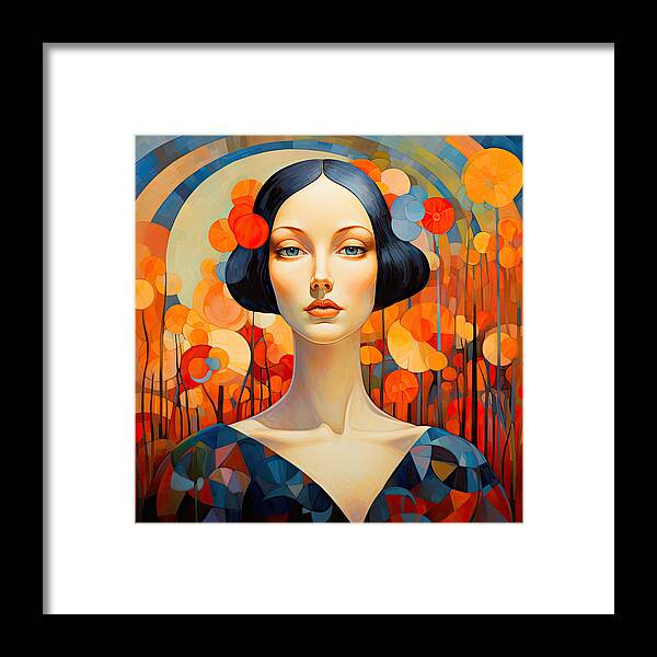 Woman Framed Print featuring the painting Color my Life by My Head Cinema