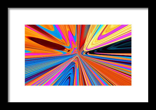 Abstract Framed Print featuring the digital art Color Time Warp - Abstract by Ronald Mills