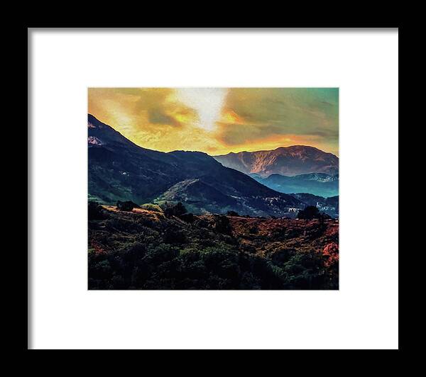 Colorado Mountains Framed Print featuring the digital art Colorado Mountains 0001 by Flees Photos